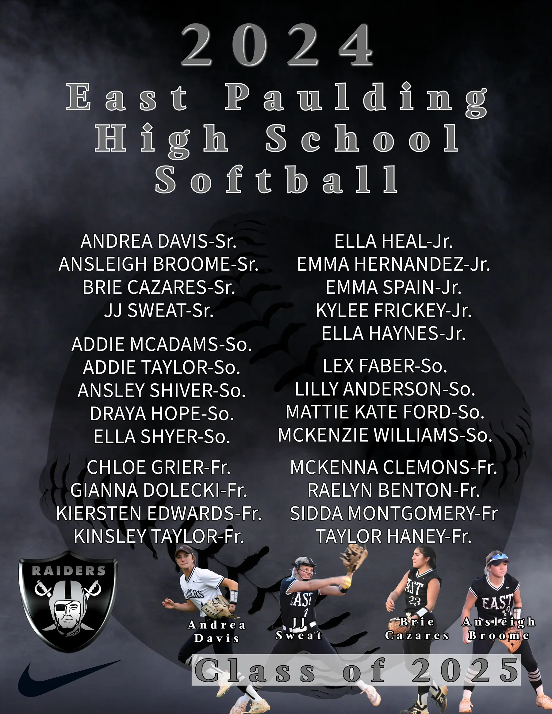2024 East Paulding High School Softball Roster